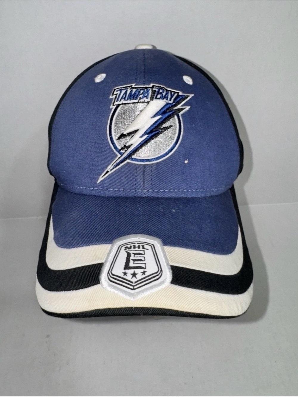 Reebok NHL Tampa Bay Lightning Logo Blue Hockey Strapback Hat 100% Cotton